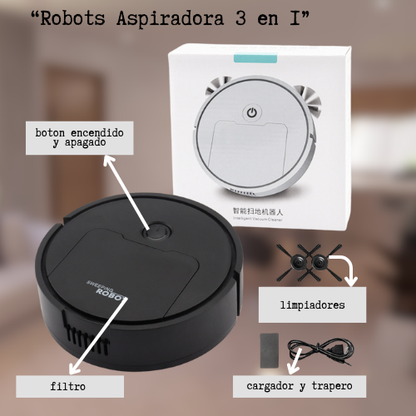 Robot Aspiradora Inteligente 3 En 1