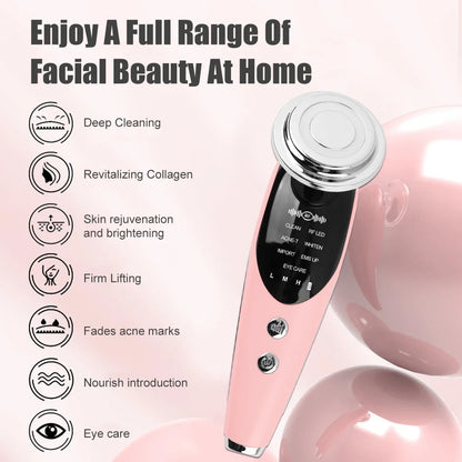 Dispositivo de Estiramiento Facial 7 en 1, masajeador Facial de microcorriente EMS RF para rejuvenecimiento de la piel- skin care