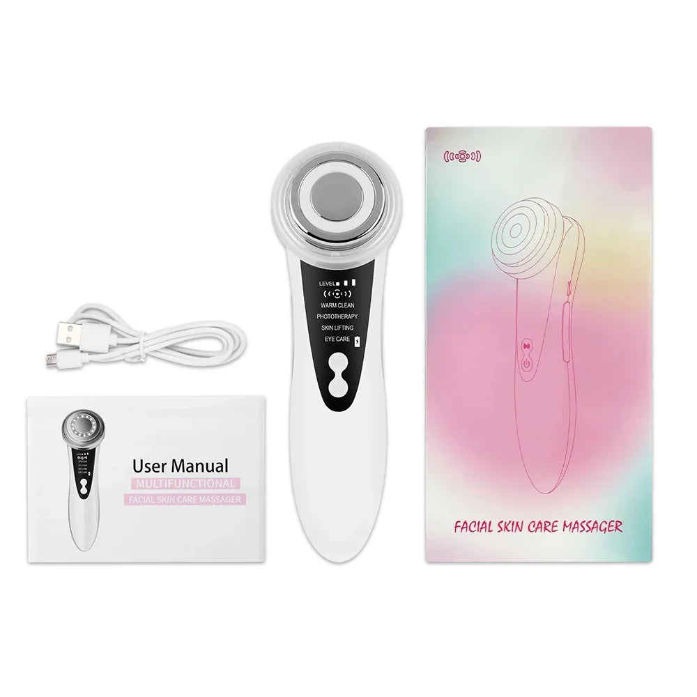 Dispositivo de Estiramiento Facial 7 en 1, masajeador Facial de microcorriente EMS RF para rejuvenecimiento de la piel- skin care