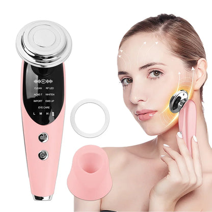 Dispositivo de Estiramiento Facial 7 en 1, masajeador Facial de microcorriente EMS RF para rejuvenecimiento de la piel- skin care